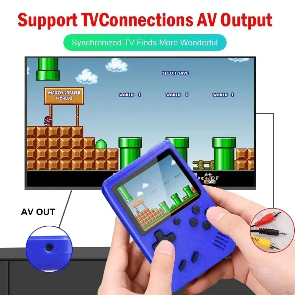 Portátil Retro Mini Console de Videogame, 8-Bit Handheld Player, Embutido 400 Jogos, AV Out, Console para Menino, Novo